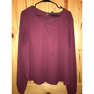 Forever 21+ Maroon Blouse